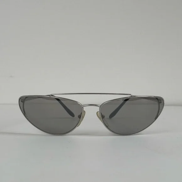 PRADA Aviator Silver Metal Sunglasses with Gray Lenses - Picture 3 of 8